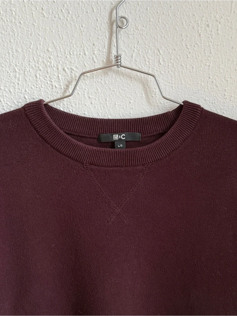 Uniqlo C Cotton Crewneck Sweater - Maroon - Picture 3 of 4